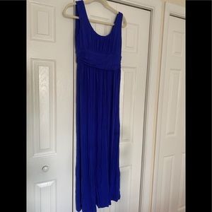 Royal blue cotton blend maxi dress